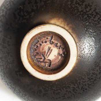 Berndt Friberg, miniatyrvaser, tio stycken, stengods, Gustavsbergs Studio 1960-/70-tal, samt bok.