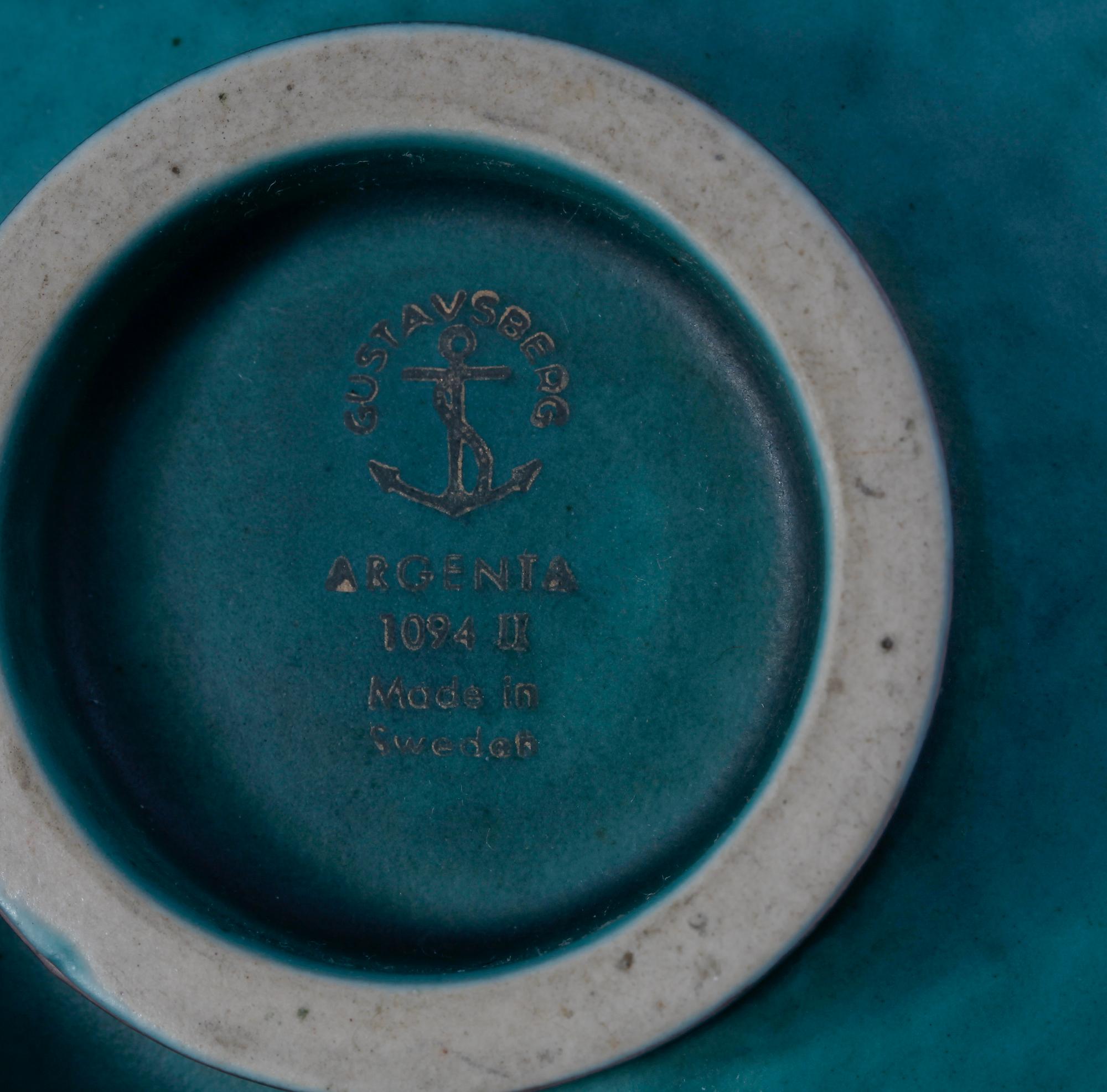 SKÅLAR, 2 st, stengods, "Argenta", Wilhelm Kåge, Gustavsberg.