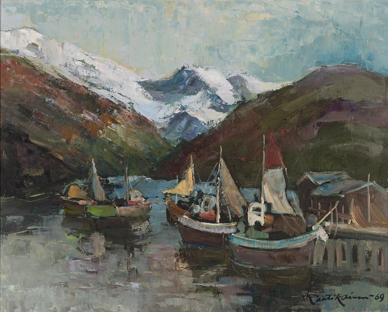 Orvo Raatikainen, öljy kankaalle, signeerattu ja päivätty -69.