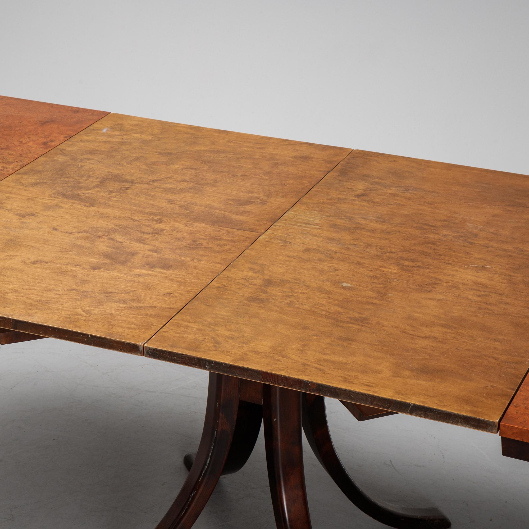 Axel Einar Hjorth, A root veneered dining table, Nordiska Kompaniet, 1938.