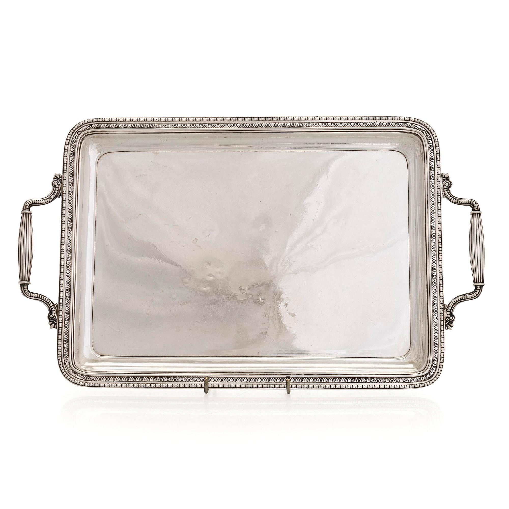 K. Fabergé, a silver tray, Saint Petersburg 1898-1903.