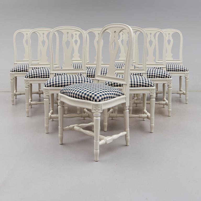STOLAR, 10 st, gustaviansk stil, "Hallunda", ur IKEAs 1700-talsserie, sent 1900-tal.