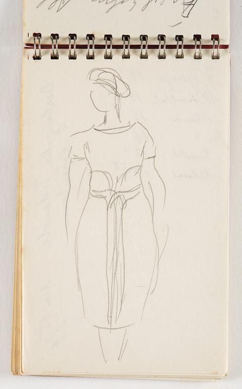 Lotte Laserstein, 10 små skissblock med teckningar.