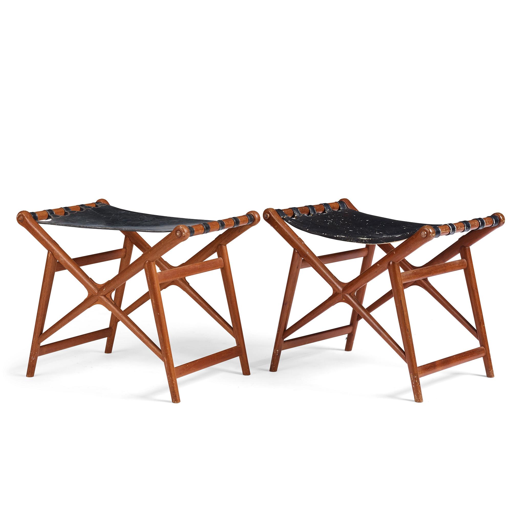 Erik Glemme, a pair of stools, Sweden 1940-50's.