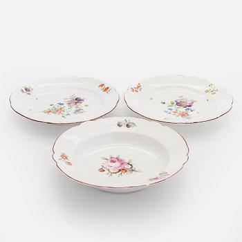 Three porcelain plates, by the Imperial Porcelain Factory in Saint Petersburg, period of Paul I 1796-1801.