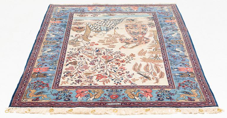 A signed Kashan 'Dabir' carpet, ca 206 x 136 cm.