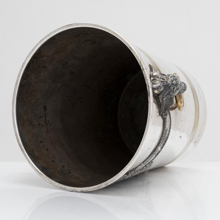 A 1910s silver plated Champagne ice cooler bucket, Argit, France.