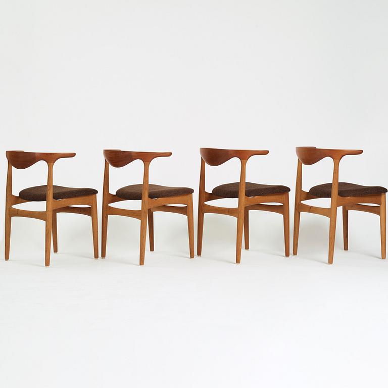 Knud Faerch, a set of four dinner chairs, Slagelse Møbelvaerk, Denmark 1960's, model 251.