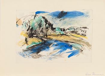 Konstnärsmapp med arbeten av olika finska konstnärer, 1944.