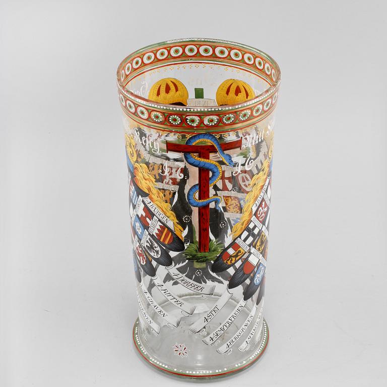 HUMPENBÄGARE, glas, Tyskland, 1800-talets andra hälft.