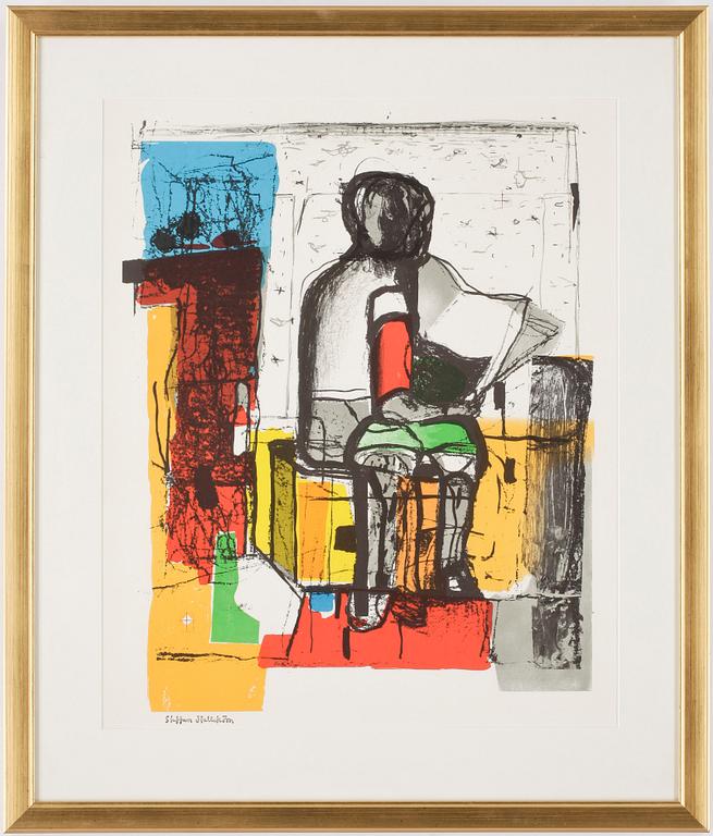 STAFFAN HALLSTRÖM, litografi, stämpelsignerad.