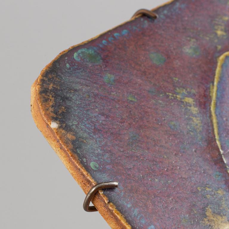 Toini Muona, a stoneware wall plaque, Finland, signed.