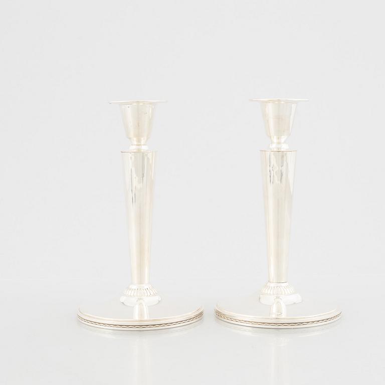 Eric Råström, candlesticks, a pair, silver, CG Råström, Stockholm 1969.