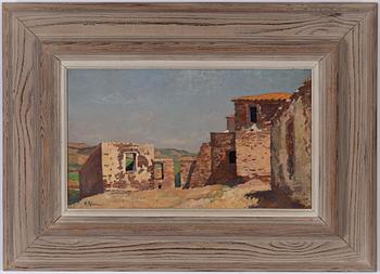 Reinhold Ljunggren, olja på pannå, signerad.