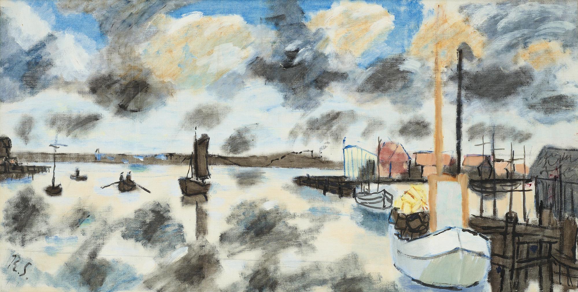 Ragnar Sandberg, "Utanför fiskeläget" (Out side the fishing location).