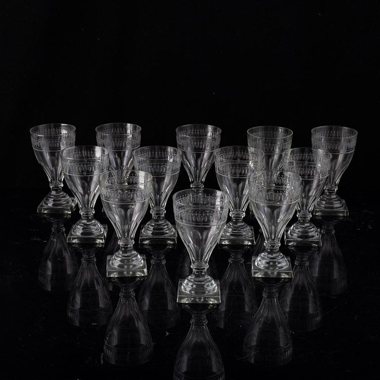 Gerda Strömberg, glasservis, 54 delar, "Säby",   Strömbergshyttan.