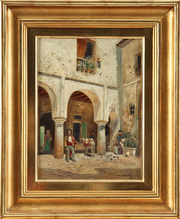 FRANS WILHELM ODELMARK, olja på pannå, sign och dat 1895.