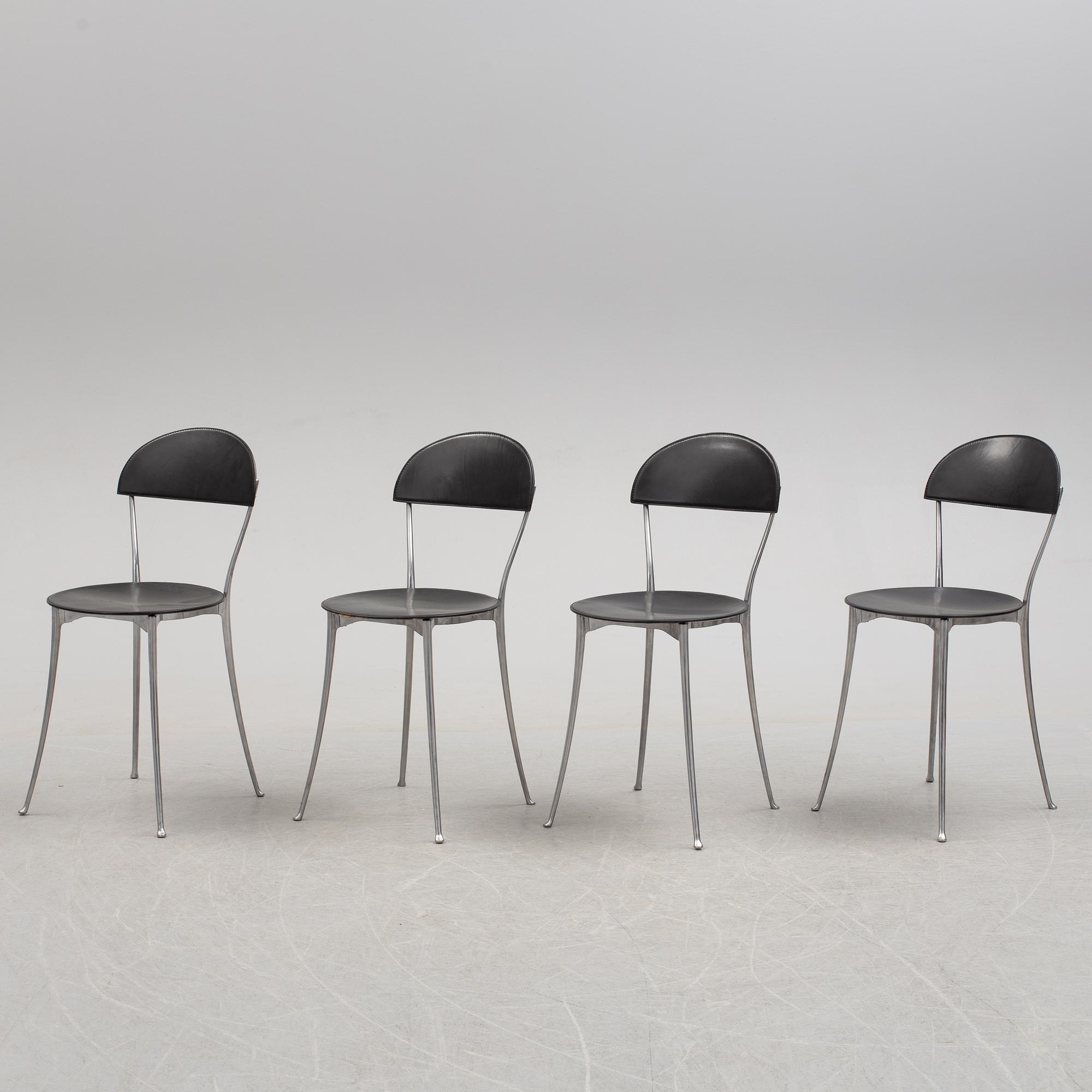 A set of four 'Tonietta' chairs by Enzo Mari, Zanotta, Italy, late 19th century.