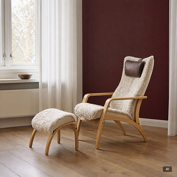 A 'Delta Adventure' armchair with footstool, Brunstad AS, Norway.