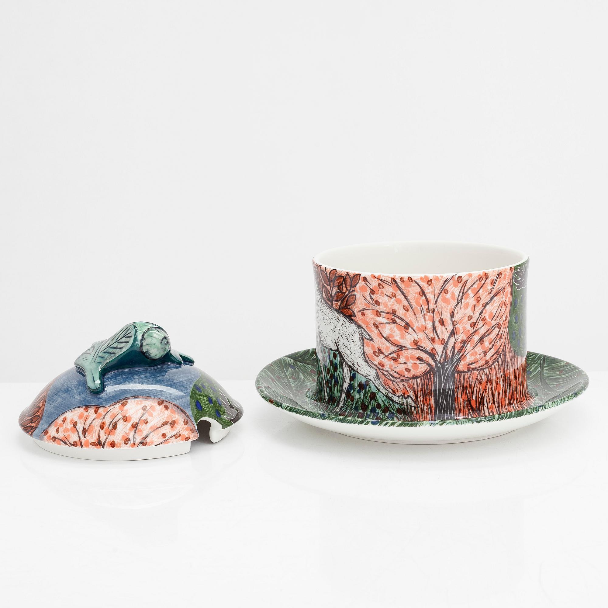 Dorrit von Fieandt, terrin, "Hubertus"-serien, Pro Arte 1994, Arabia Finland.