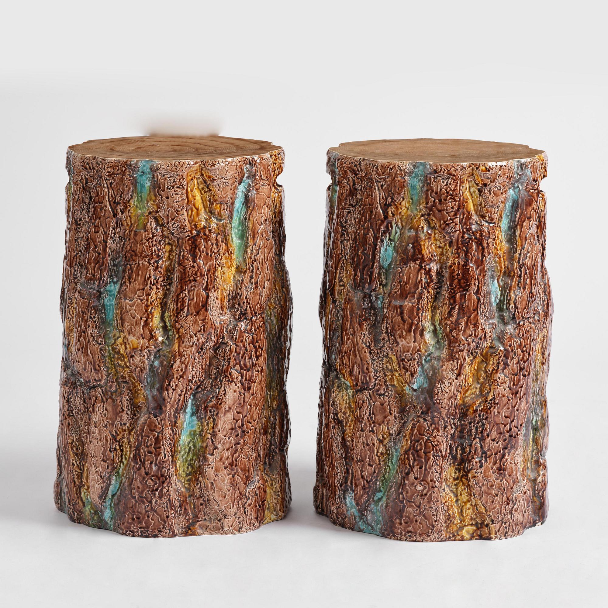 A pair of mayolica garden stools from Gustavsberg, late 19th century.