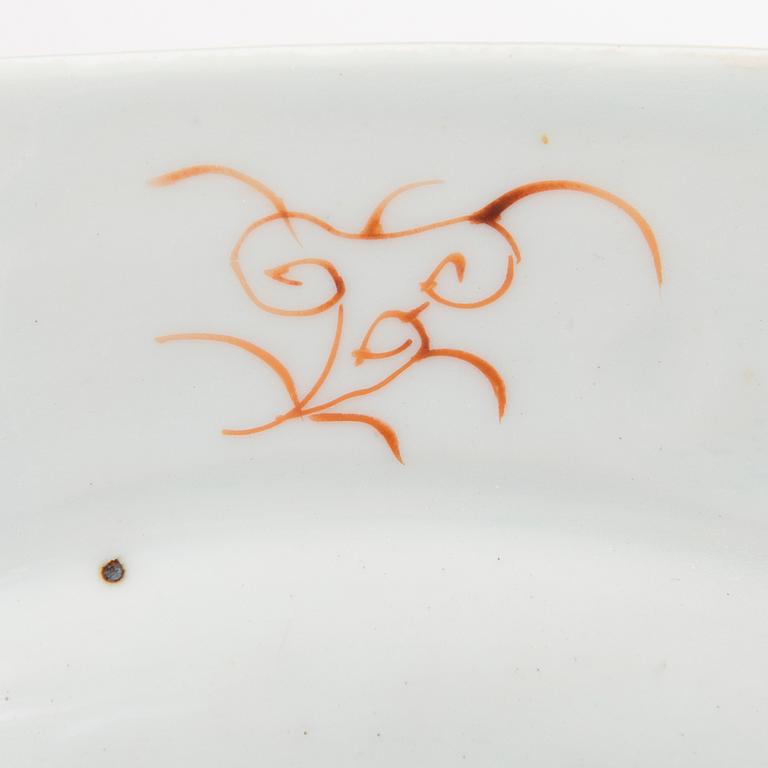 A pair of 18th Century Chinese octagon shape porcelain dishes.