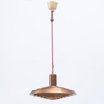 Poul Henningsen, a copper ceiling lamp "PH Tallerken", Louis Poulsen Denmark, second half of the 20th century.