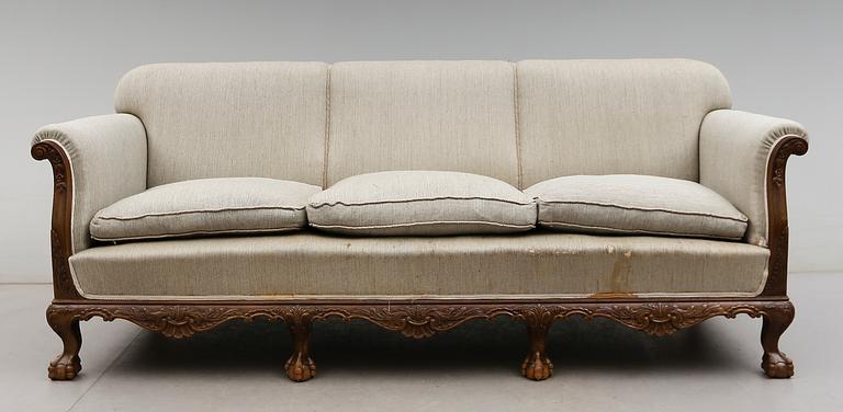 SOFFA, chippendalestil, 1900-talets första hälft.