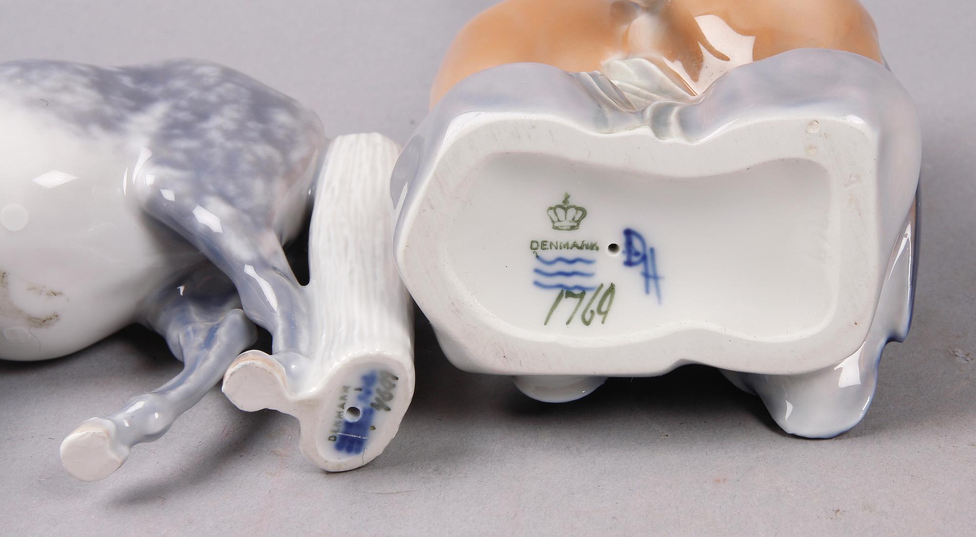 FIGURINER, 5 st, porslin, Royal Copenhagen, Danmark.