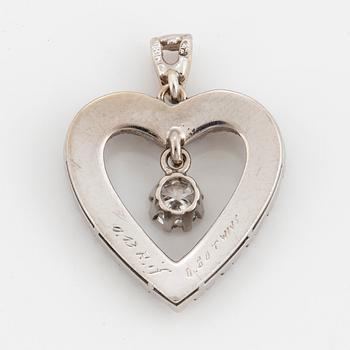 Heart shaped brilliant-cut diamond pendant.