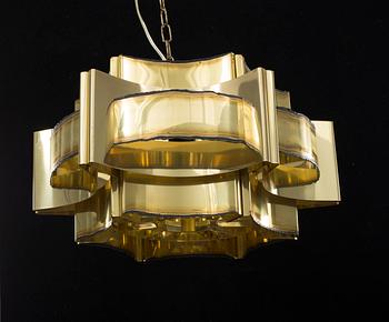 A BRASS CEILING LAMP BY SVEN AAGE HOLM DENMARK.