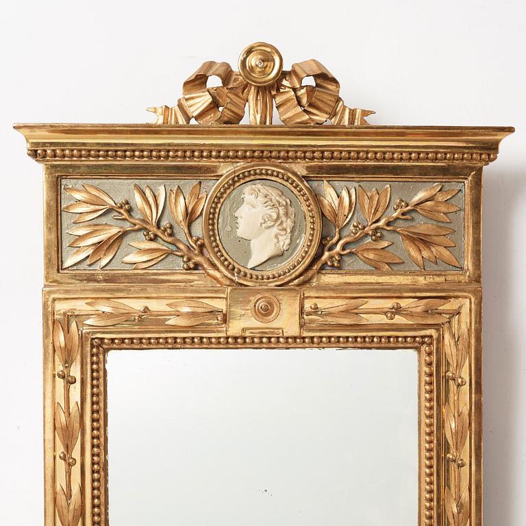 SPEGEL, av Pehr Ljung 1786 (1743-1819), bildhuggare i Stockholm, gustaviansk.