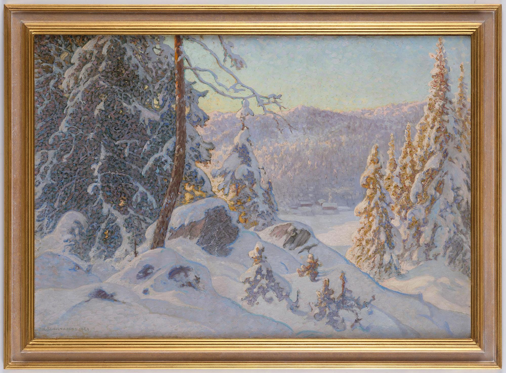 Anshelm Schultzberg, "Frostig vintermorgon" (Motiv från Hemtjärn).