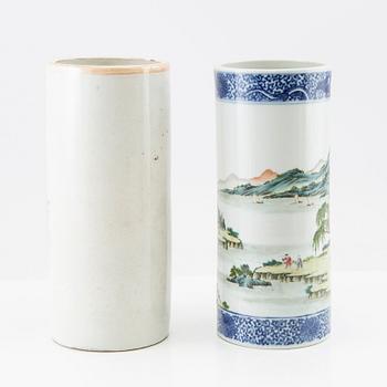 Two Chinese brush vases, 20th century.
