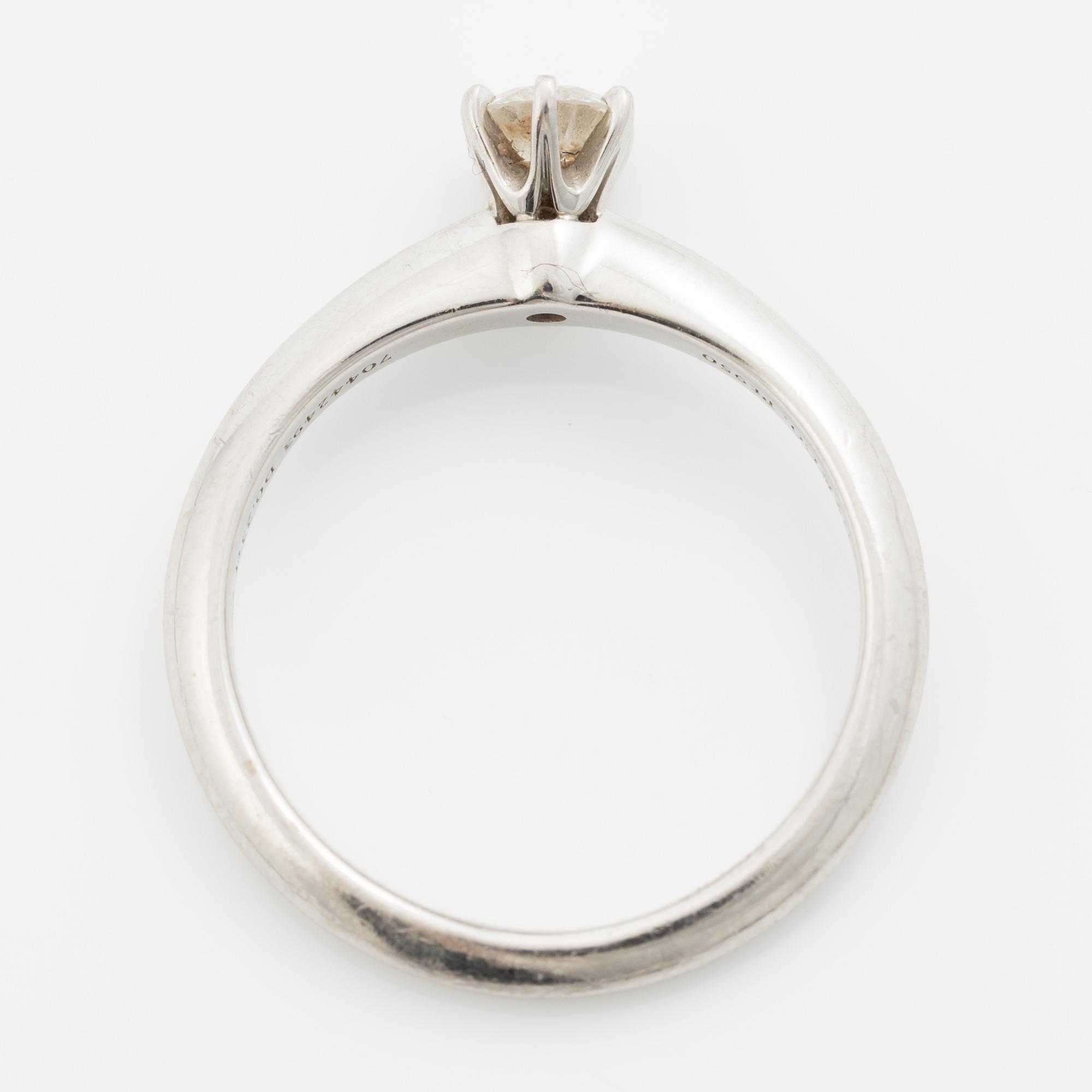 Tiffany & Co, ring, platinum with brilliant-cut diamond 0.23 ct.