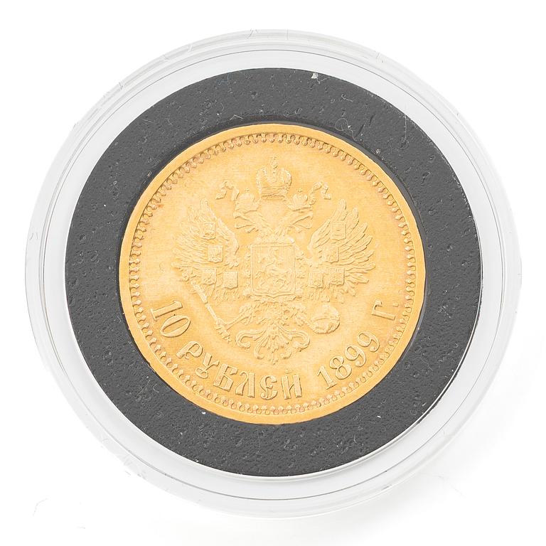 Guldmynt, Ryssland, Nikolaj II, 10 Rubel, 1899.