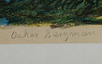 OSKAR BERGMAN, färglitografi, signerad och numrerad 67/250.