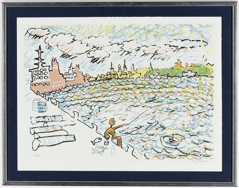 STIG CLAESSON (SLAS), färglitografi, signerad samt numrerad 38/100.