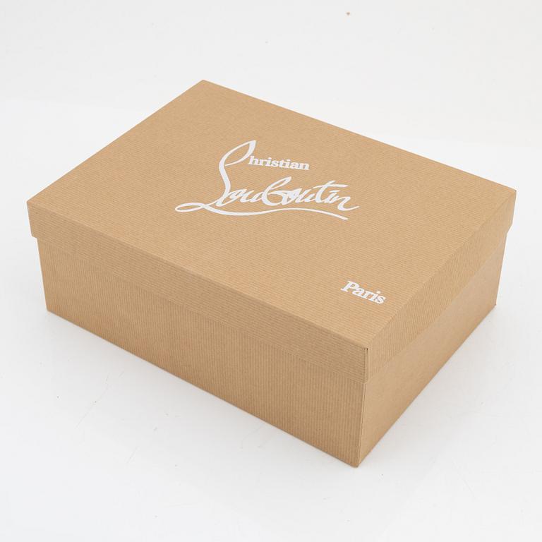 Christian Louboutin, a pair of black silk sandals, size 37 1/2.