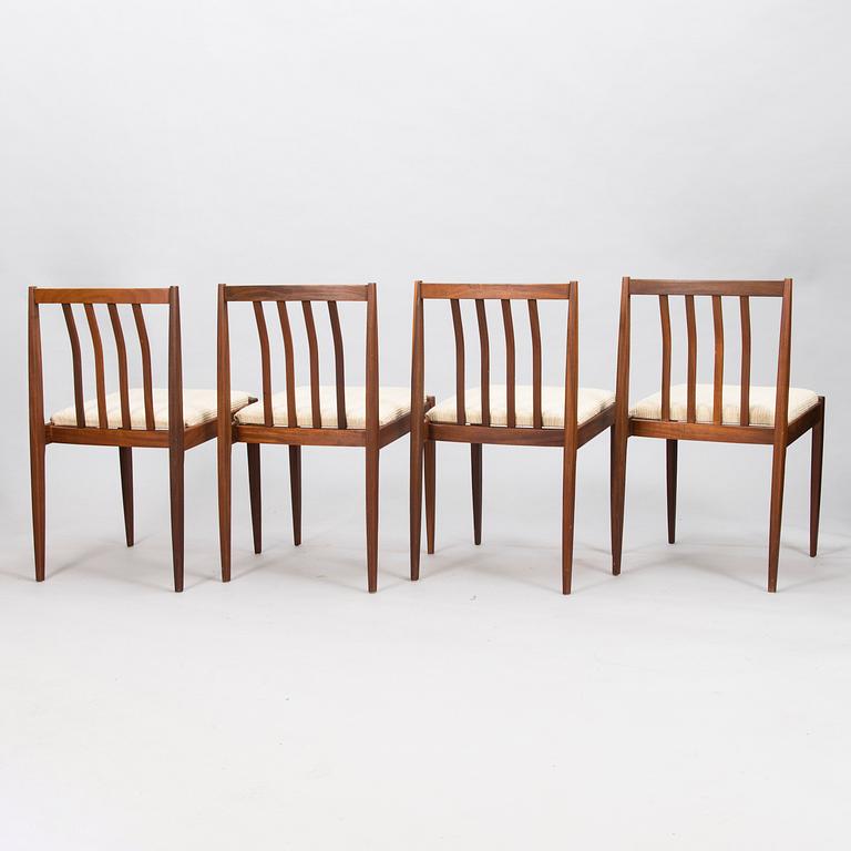 Four chairs from 1950's in teak.