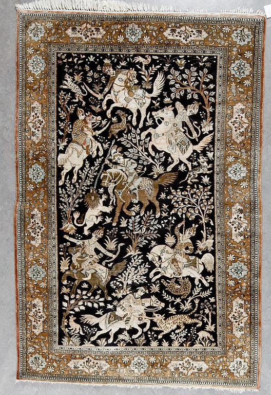 MATTA, old silke Ghom figural, ca 204x136 cm.