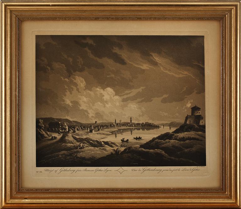 JOHAN FREDRIK MARTIN, efter, 2 st, kopparstick, 1800-tal.