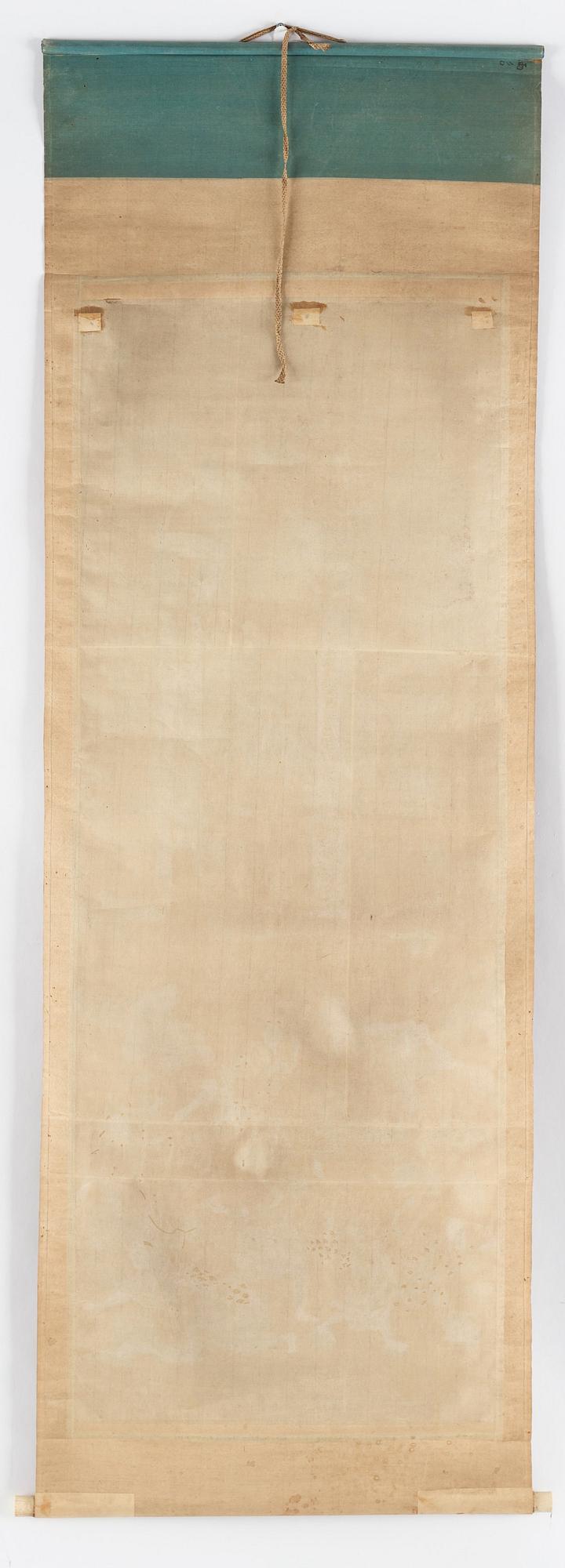 RULLMÅLNINGAR, sex stycken, tusch och färg på papper. Japan, Meiji (1868-1912).