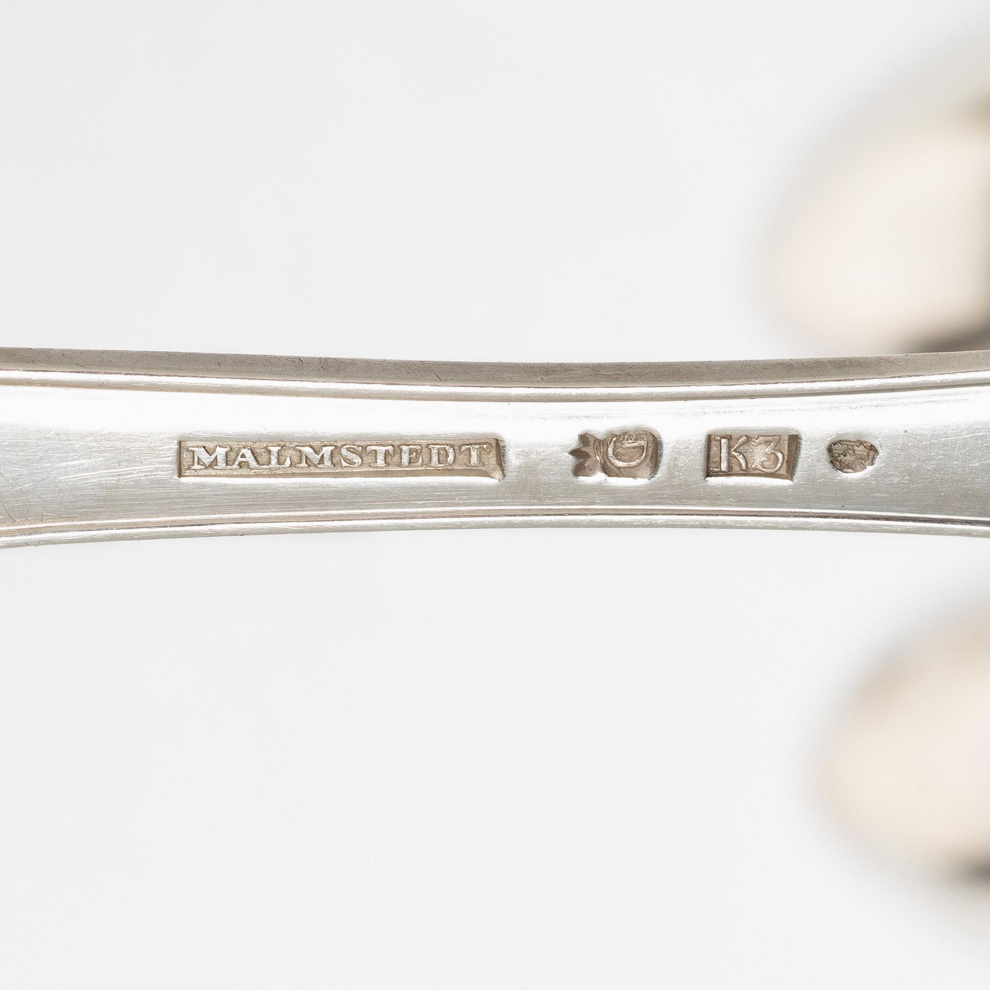Matskedar, 11 st, silver, Sverige 1800-tal.