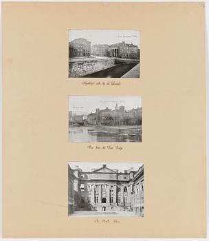 WOLTER GAHN/ISAC GUSTAF CLAESSON, teckning, ritningar, förslag till annex Riksdagshuset Stockholm, Mynttorget.