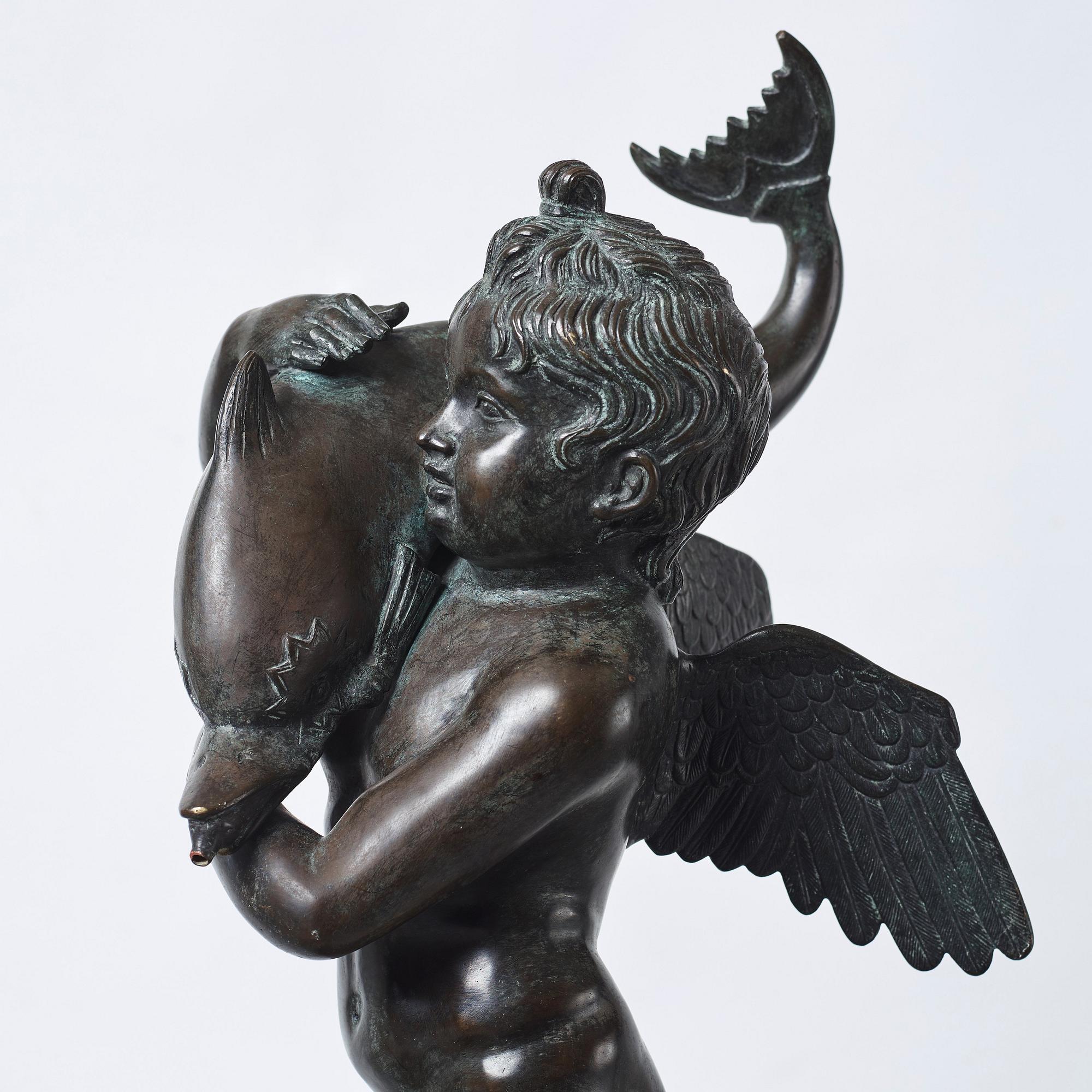 FONTÄNSKULPTUR, efter antiken, omkring år 1900.