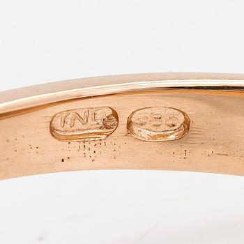 Ring, 14K guld med en oval turmalin.