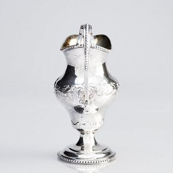 A Swedish 18th century silver cream-jug, 
mark of Johan Malmstedt, Göteborg (1783-1831).
