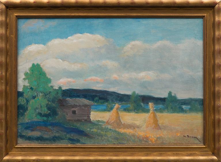 UUNO SOLDAN, öljy kankaalle, signeerattu.