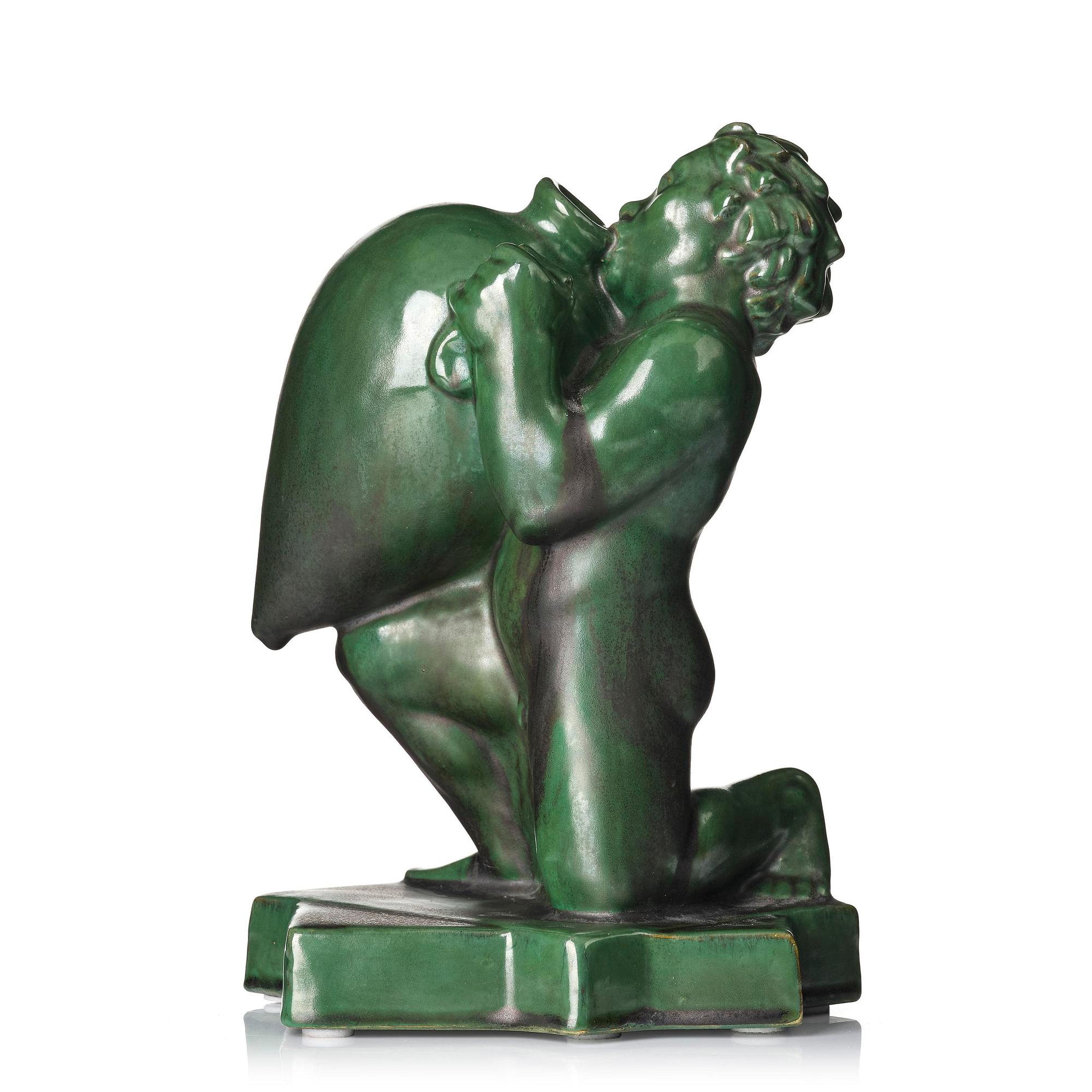 Ivar Johnsson, "Caliban", a glazed ceramic sculpture, Gefle porcelain factory, 1930s.